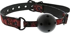 Dream Toys Blaze Deluxe Ball Gag Traspirante Regolabile Nero Rosso BDSM lusso - 6
