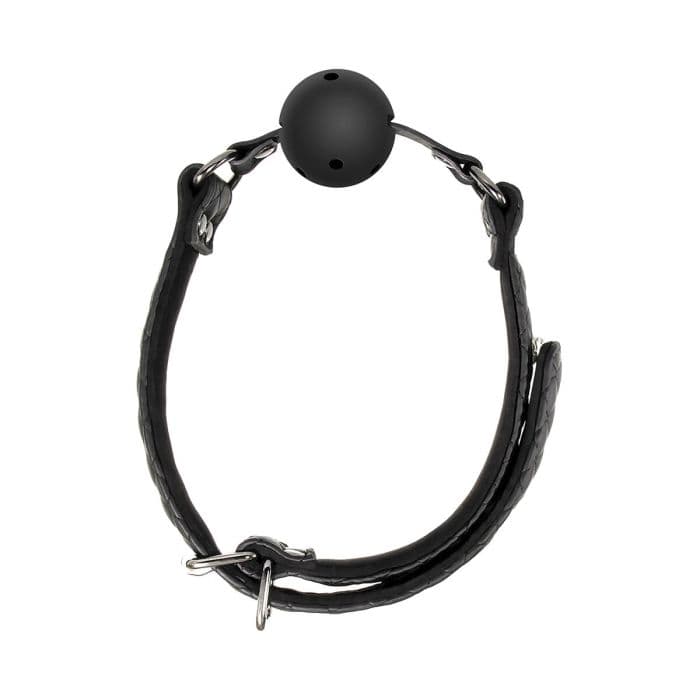 Dream Toys Blaze Luxury Ball Gag Traspirante Regolabile Nero BDSM 4,7 cm - 4