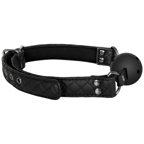 Dream Toys Blaze Luxury Ball Gag Traspirante Regolabile Nero BDSM 4,7 cm - 5