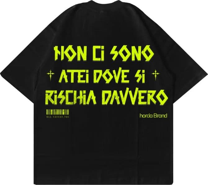 T-Shirt Tapeflow Black Boxy Fit 220 GSM  Horda Brand - 6