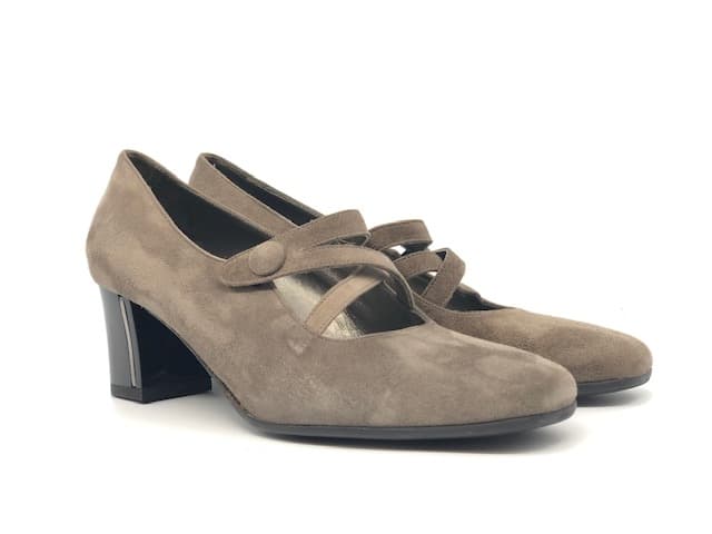 comfort Décolleté in pelle scamosciata fumo - 6