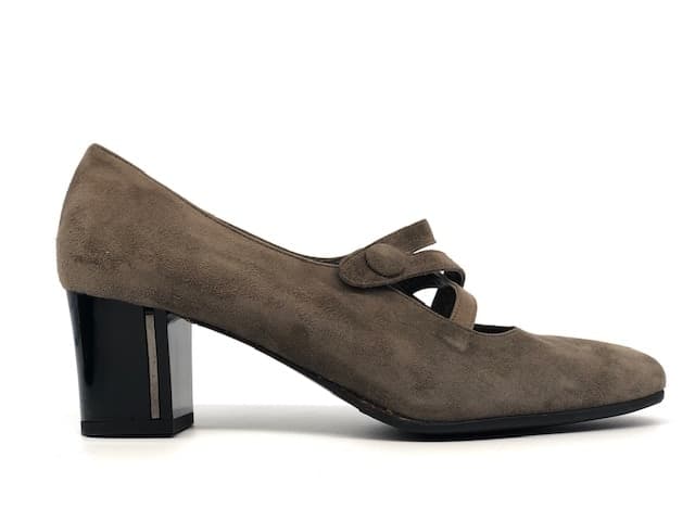 comfort Décolleté in pelle scamosciata fumo - 4