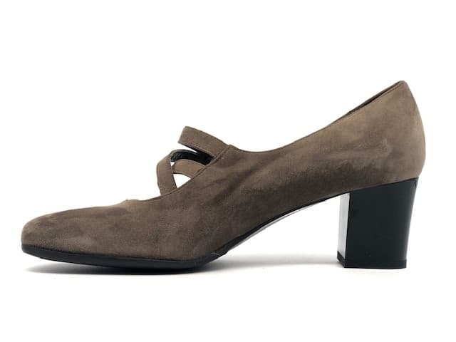 comfort Décolleté in pelle scamosciata fumo - 5
