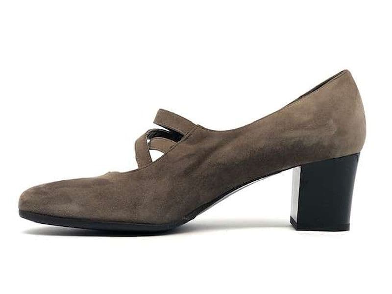 comfort Décolleté in pelle scamosciata fumo - 5