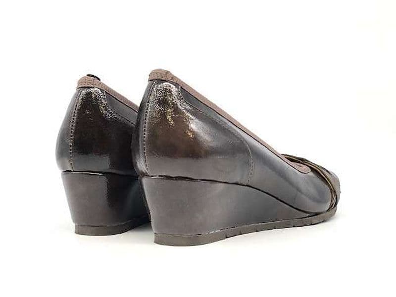 FIORELLA DORO Décolleté zeppa ecopelle naplack taupe - 2