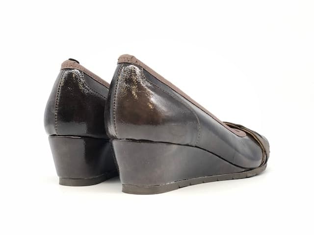 FIORELLA DORO Décolleté zeppa ecopelle naplack taupe - 2