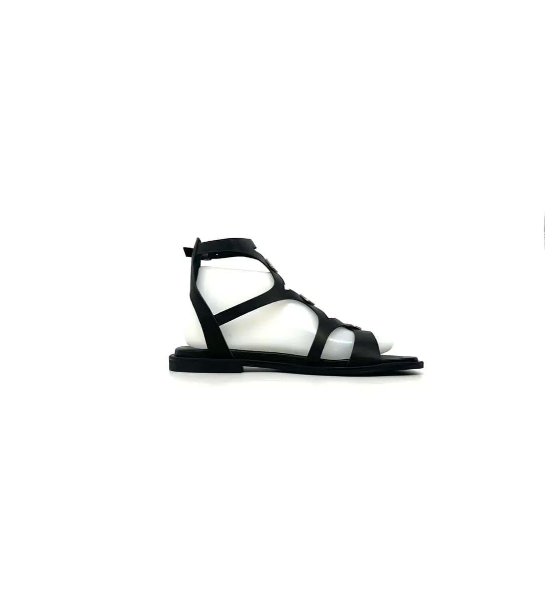 Laura Bizzarri sandali donna pelle nera cinturini tacco basso comfort - 7