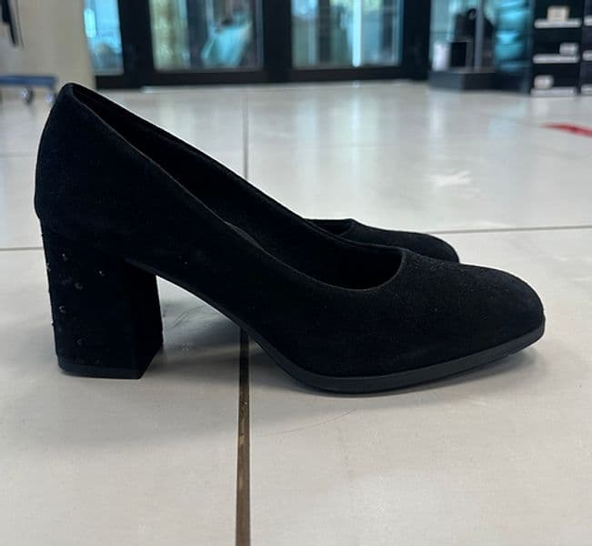 COLETTE Décolleté scamosciato nero tacco 50 - 4
