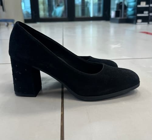 COLETTE Décolleté scamosciato nero tacco 50