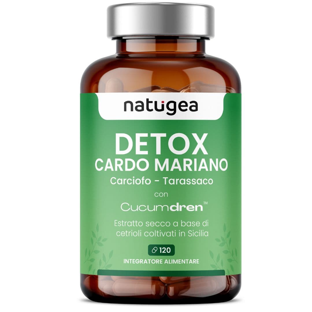 Integratore con Cardo Mariano, Carciofo e Tarassaco – Funzione Epatica e Digestiva – Drenaggio Liquidi – 120 Capsule Vegane