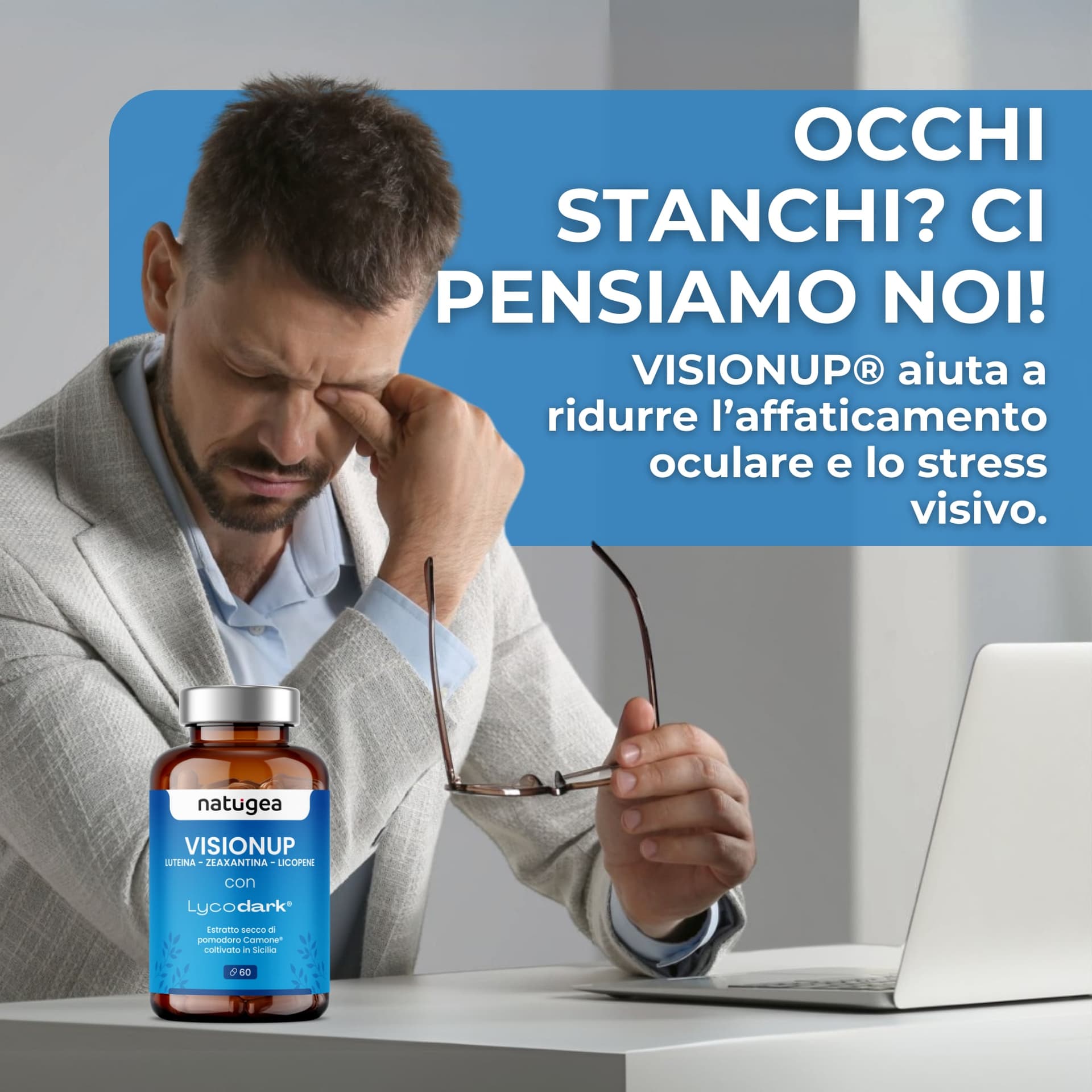 Integratore per la Vista con Luteina, Zinco e Vitamina C – Licopene da Pomodoro Camone e Mirtillo Nero – 60 Compresse - 4