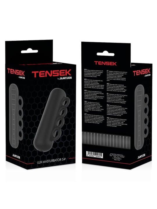 Masturbatore uomo Tensek 5 Manuale Nero in TPE con Impugnatura per presa forte - 2