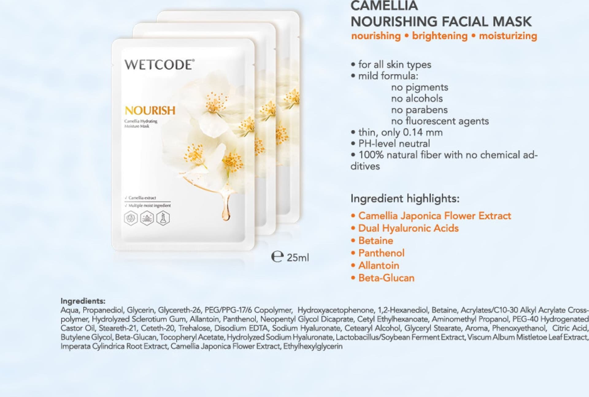 WETCODE - Camellia Hydrating Moisture Mask *10pz - 4