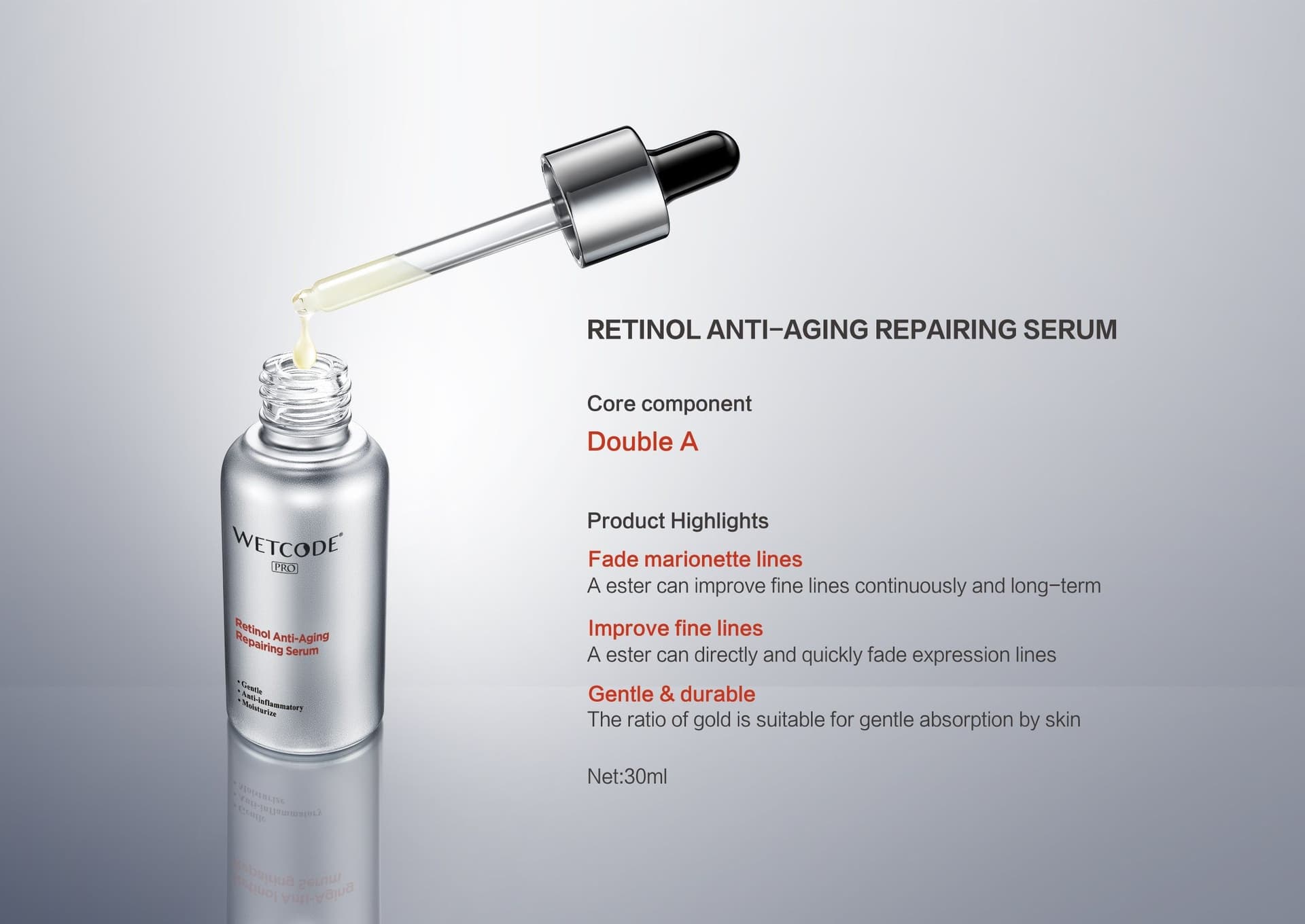 WETCODE - Pro Retinol Anti Aging Repairing Serum 30ml - 4