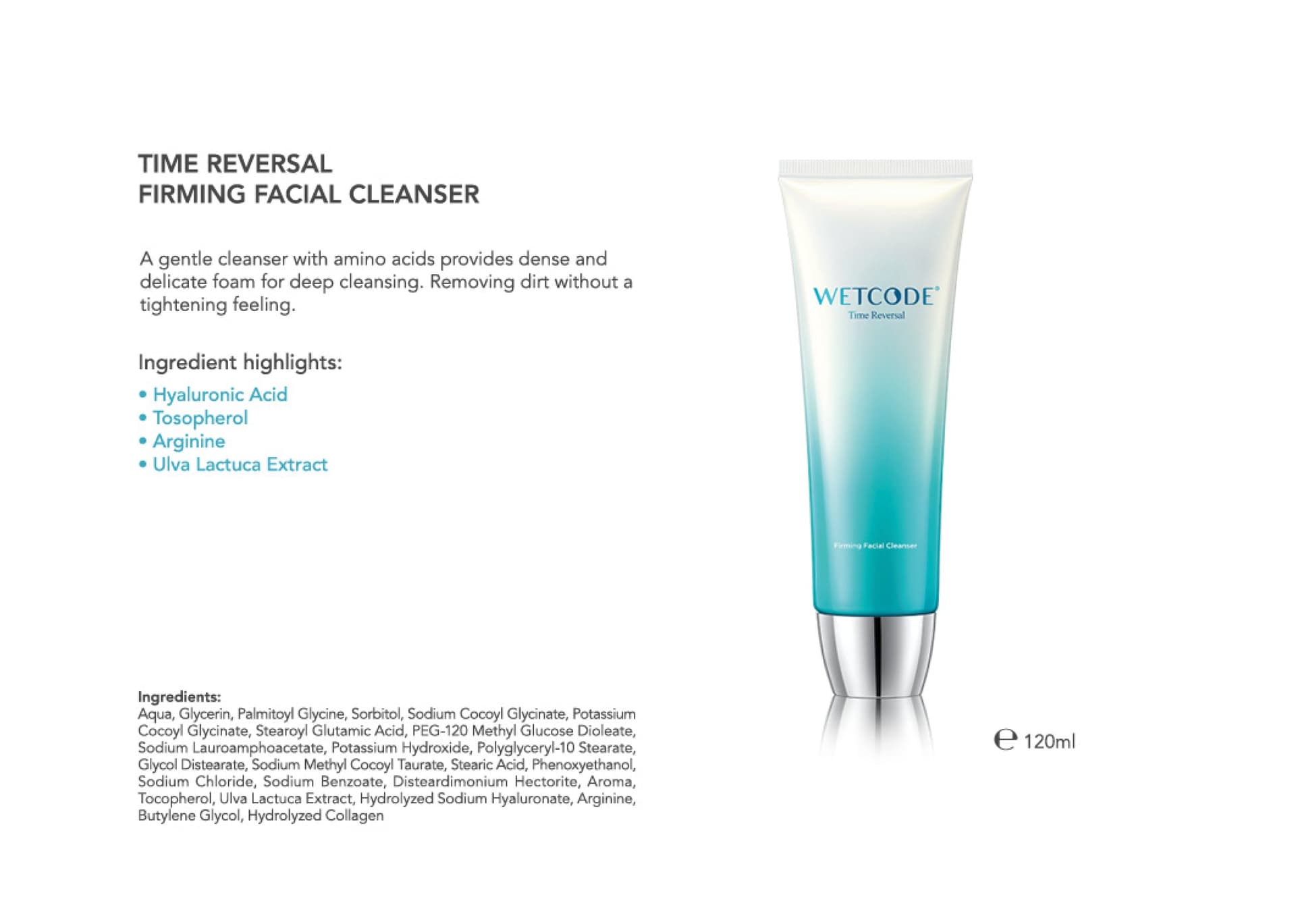 WETCODE - Time Reversal Firming Facial Cleanser 120ml - 3