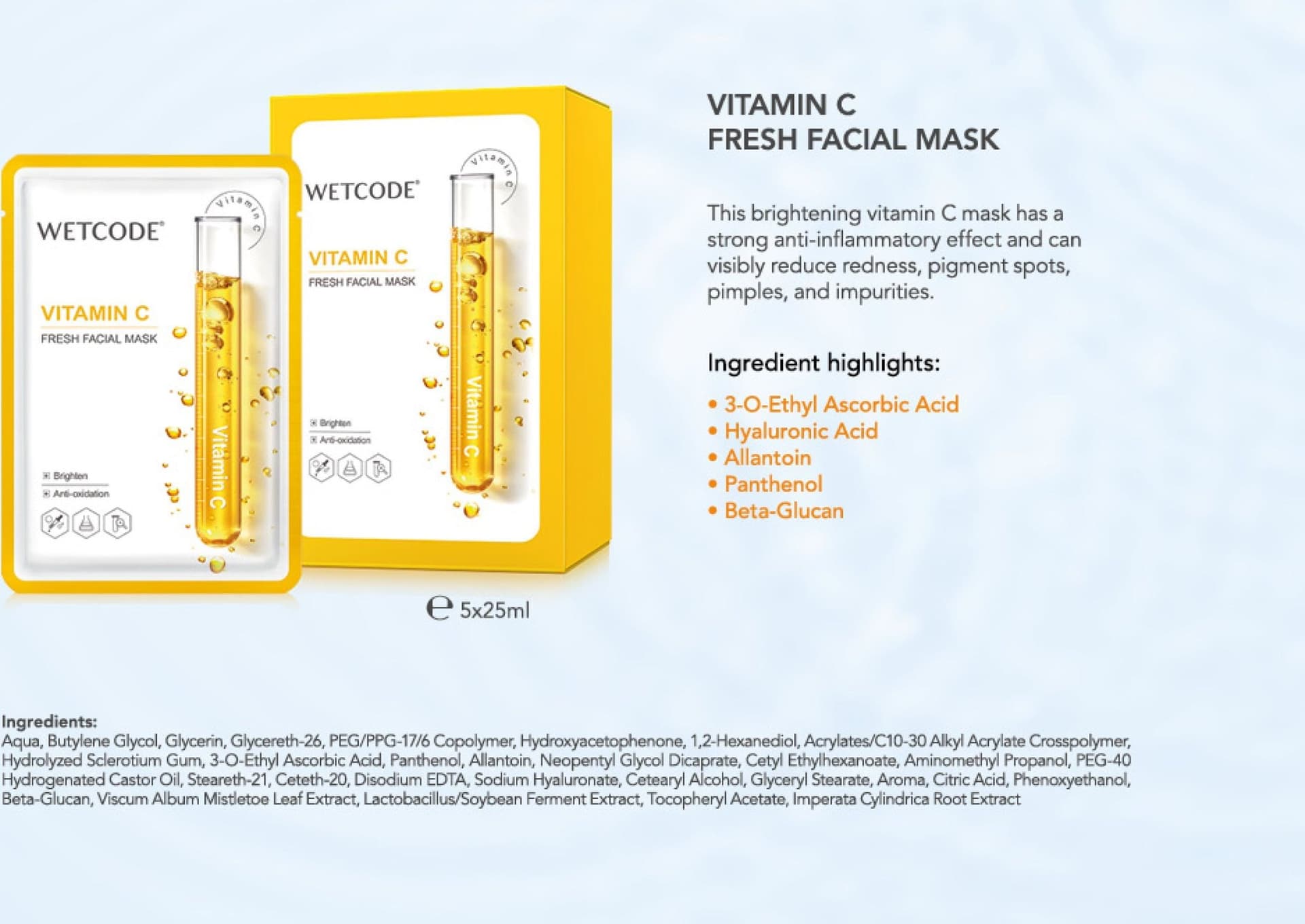 WETCODE - Vitamin C Fresh Facial Mask *5pz - 4