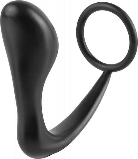 Anello per il pene con plug anale stimolatore prostatico Pipedream silicone nero - 4
