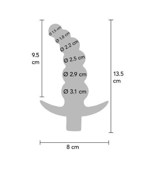Plug anale a perle progressive Spunky 13,5 cm con telecomando vibrazioni 6 x - 2