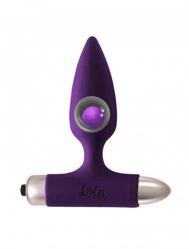 Plug anale vibrante 2 in 1 con sfera interna Glory viola vibrazioni 10 x - 3