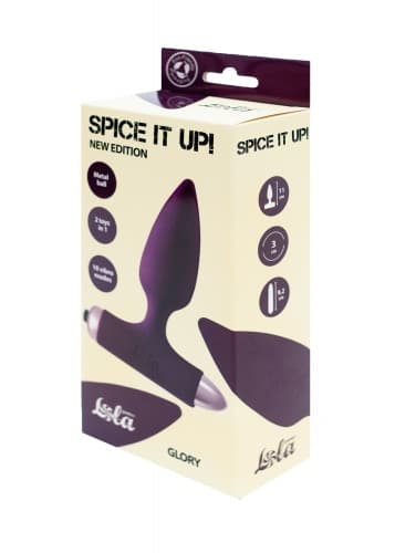 Plug anale vibrante 2 in 1 con sfera interna Glory viola vibrazioni 10 x - 4