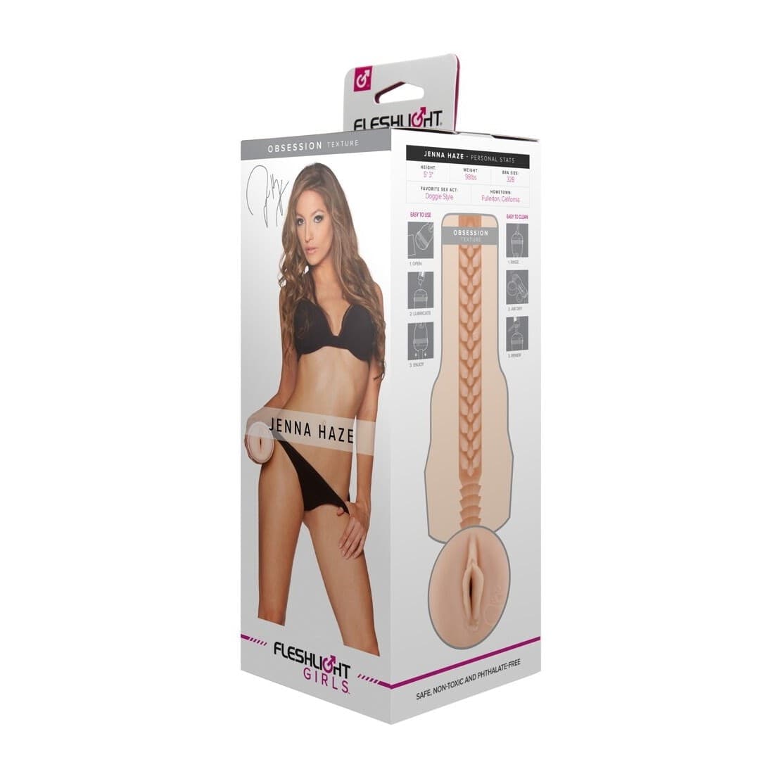 Masturbatore uomo Fleshlight Jenna Haze vagina Obsession Texture iper realistico - 6