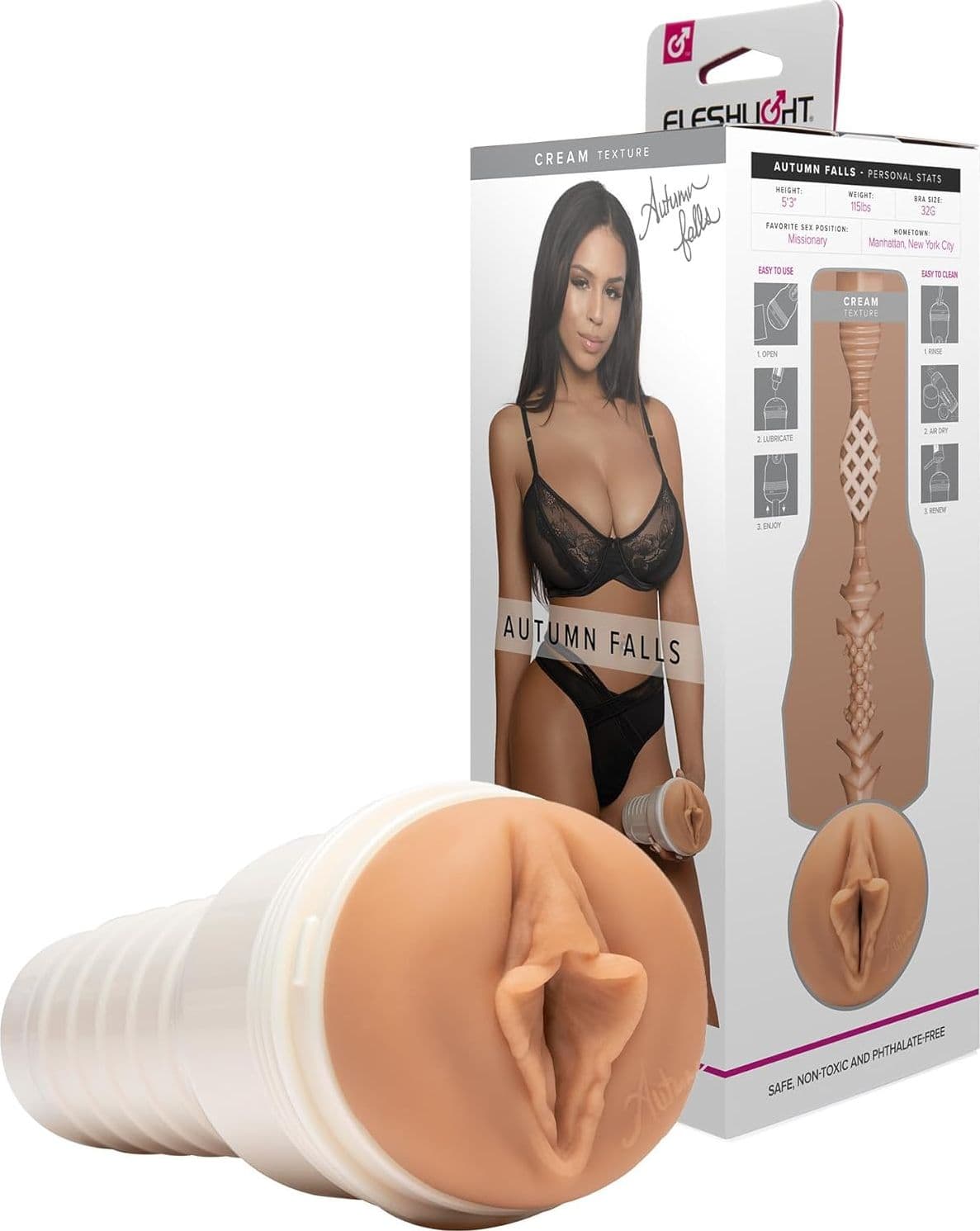 Fleshlight Autumn Falls vagina Cream texture masturbatore uomo realistico - 9