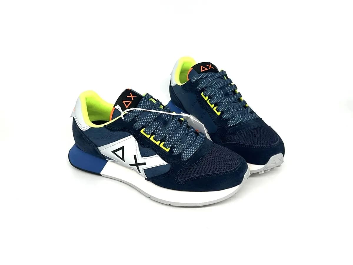 Sun68 sneaker uomo Jaki 2.0 Navy Blue Fluo - 4