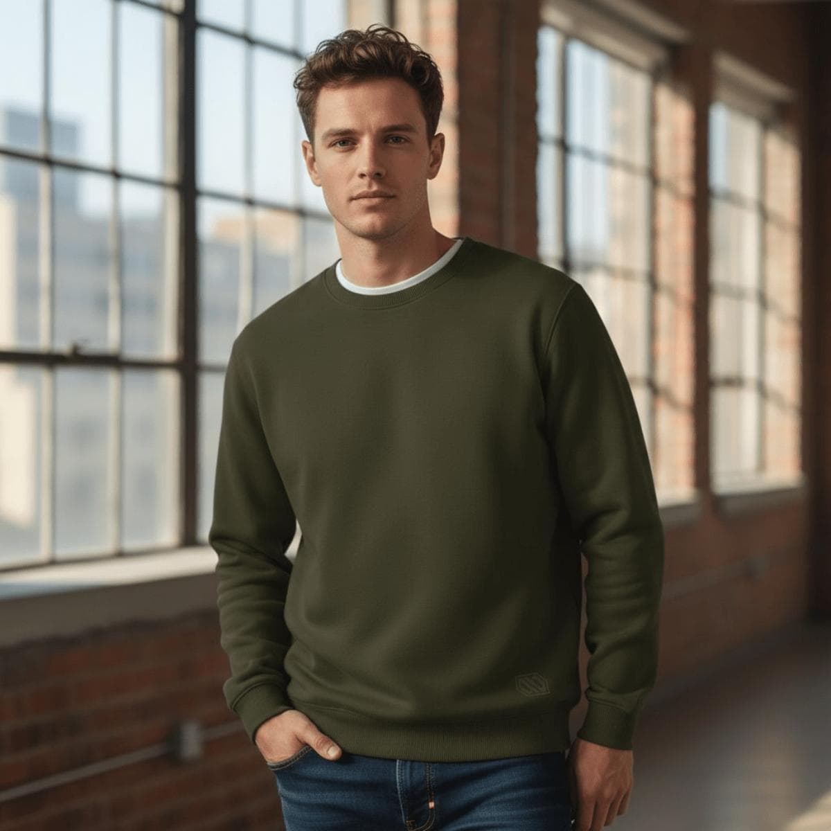 Felpa Ghettoblaster Basic crewneck khaki - 2