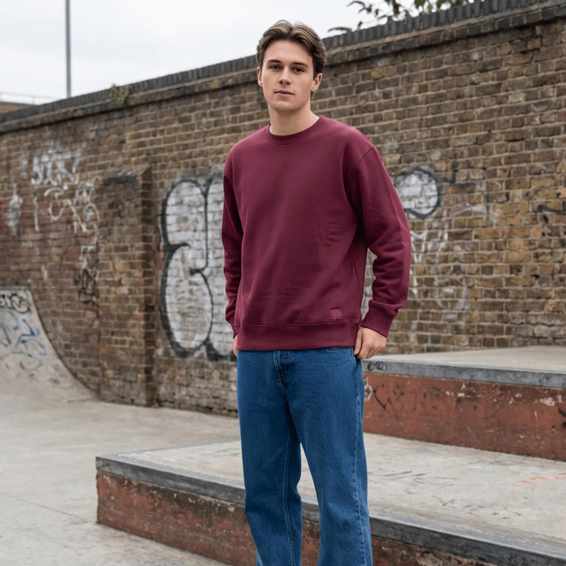 Felpa Ghettoblaster Basic crewneck Bordeaux - 2
