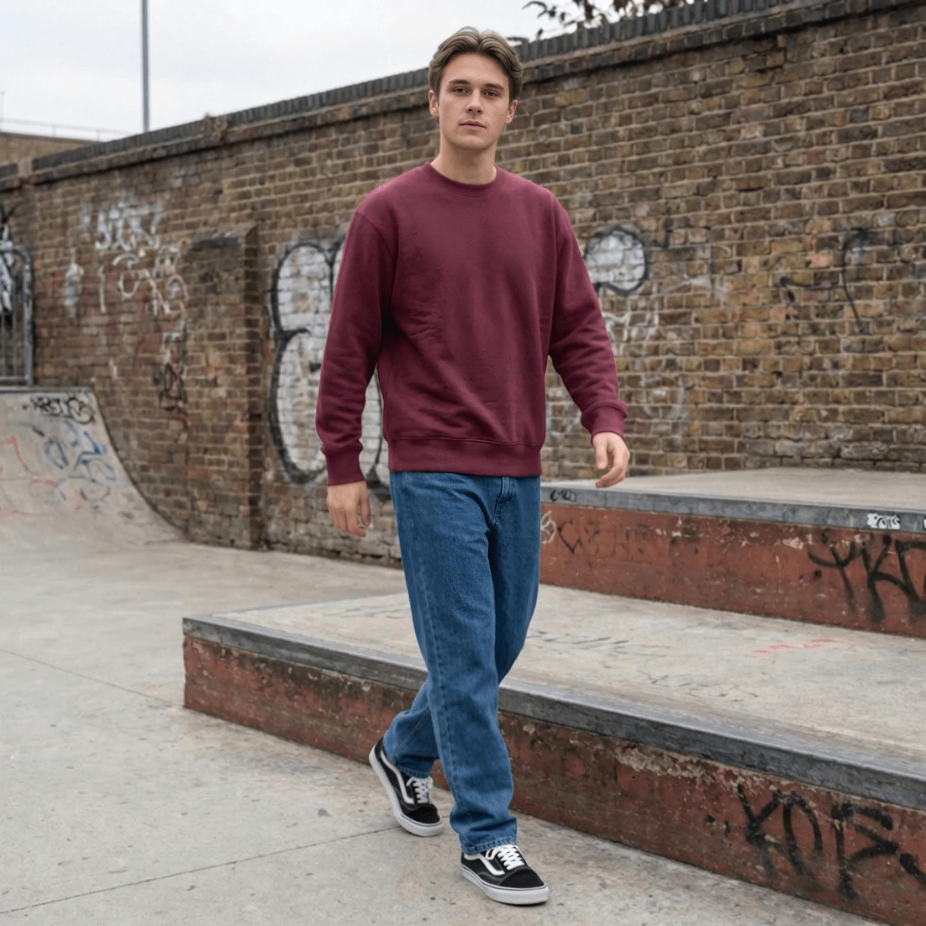 Felpa Ghettoblaster Basic crewneck Bordeaux - 4
