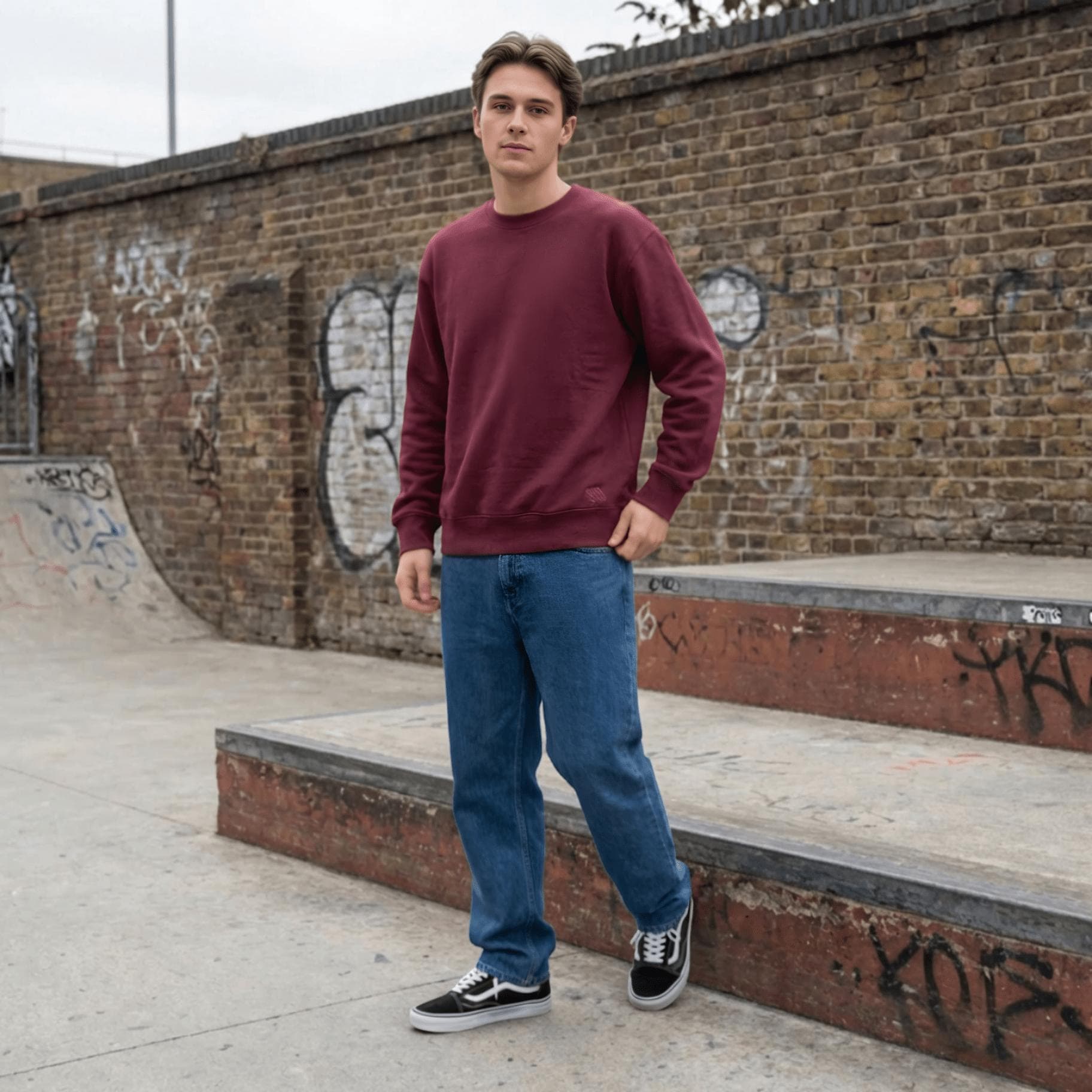 Felpa Ghettoblaster Basic crewneck Bordeaux - 5