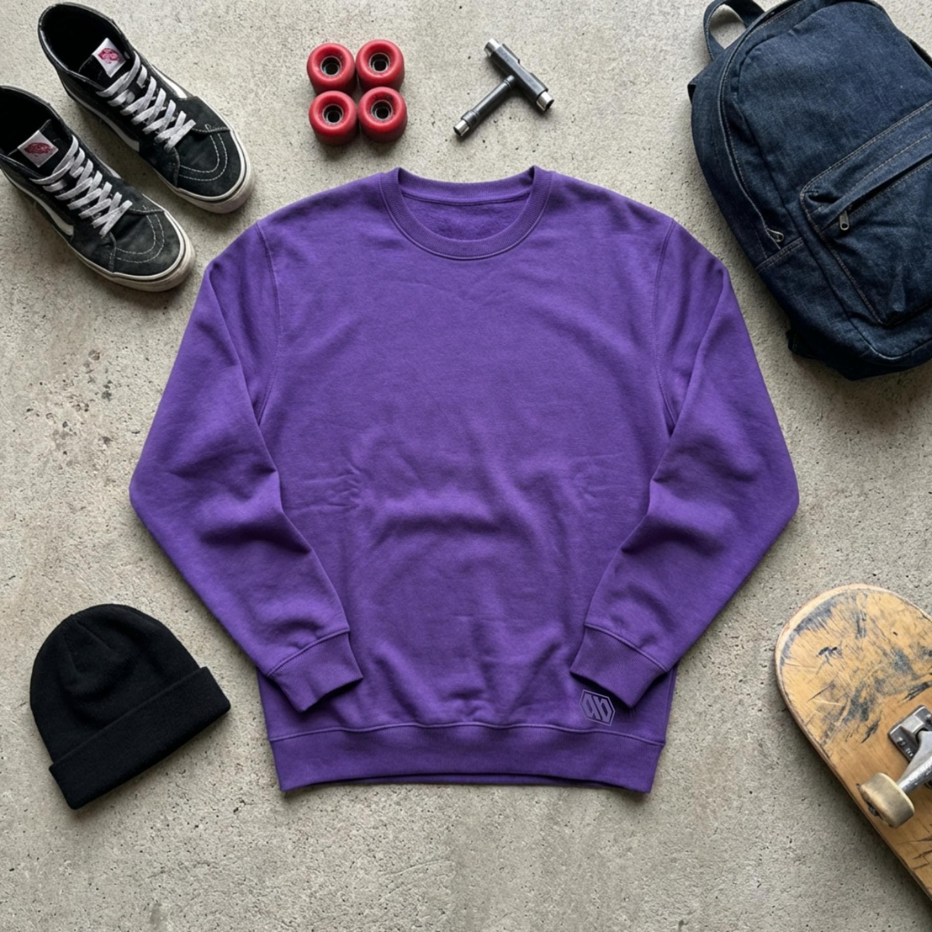 Felpa Ghettoblaster Basic crewneck viola - 7
