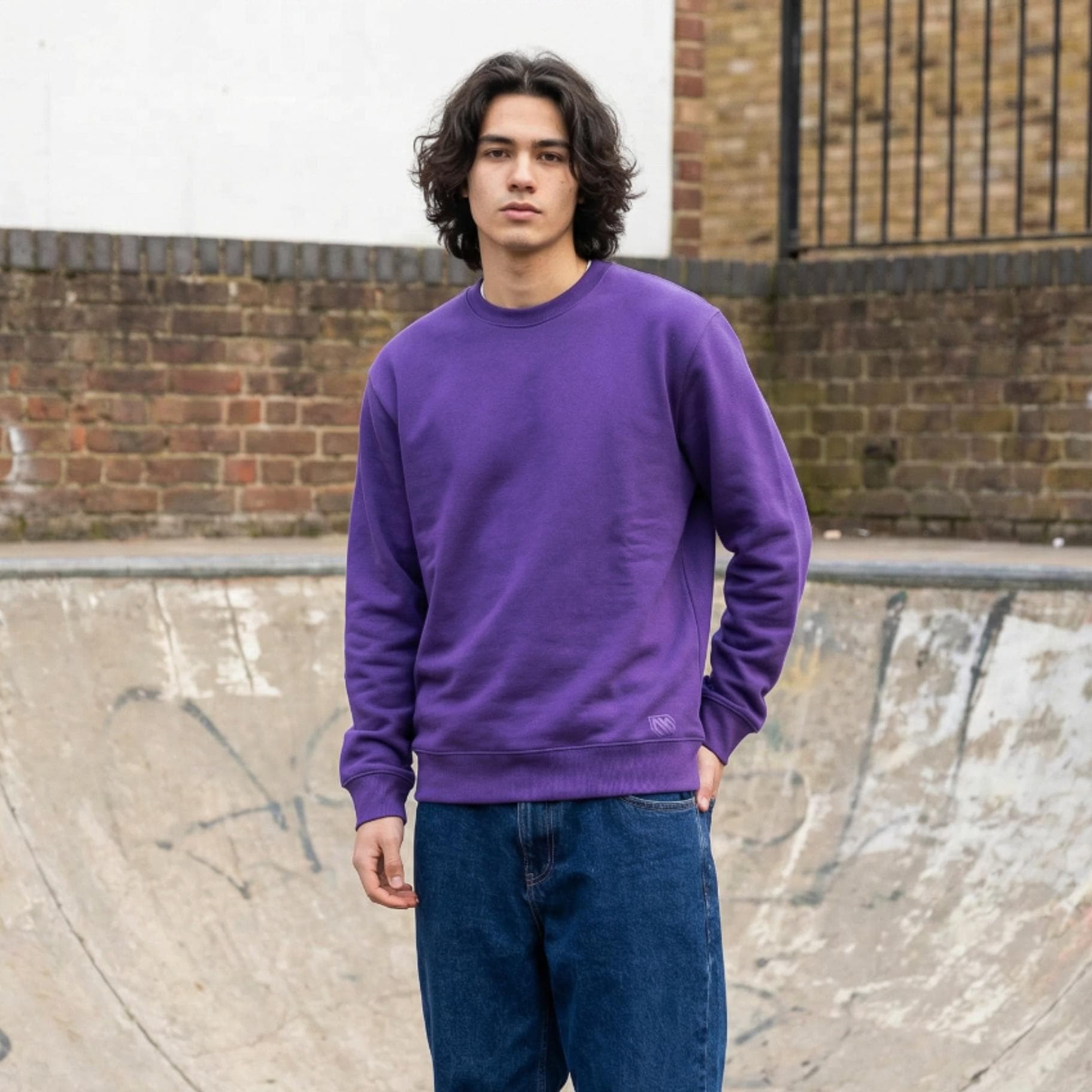 Felpa Ghettoblaster Basic crewneck viola - 2