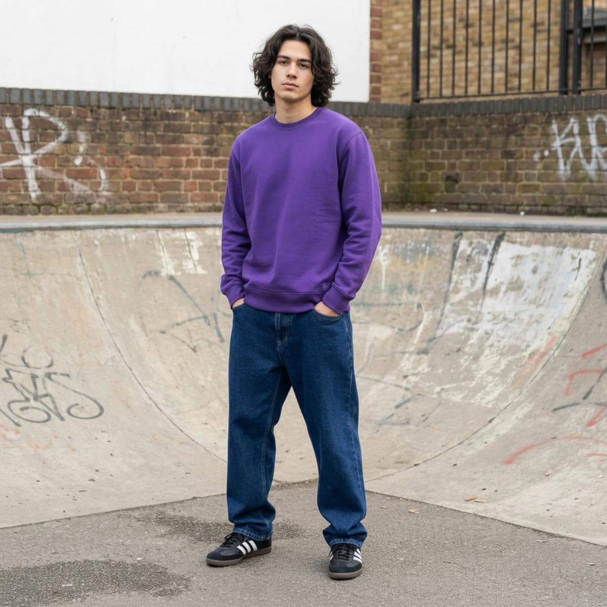 Felpa Ghettoblaster Basic crewneck viola - 4