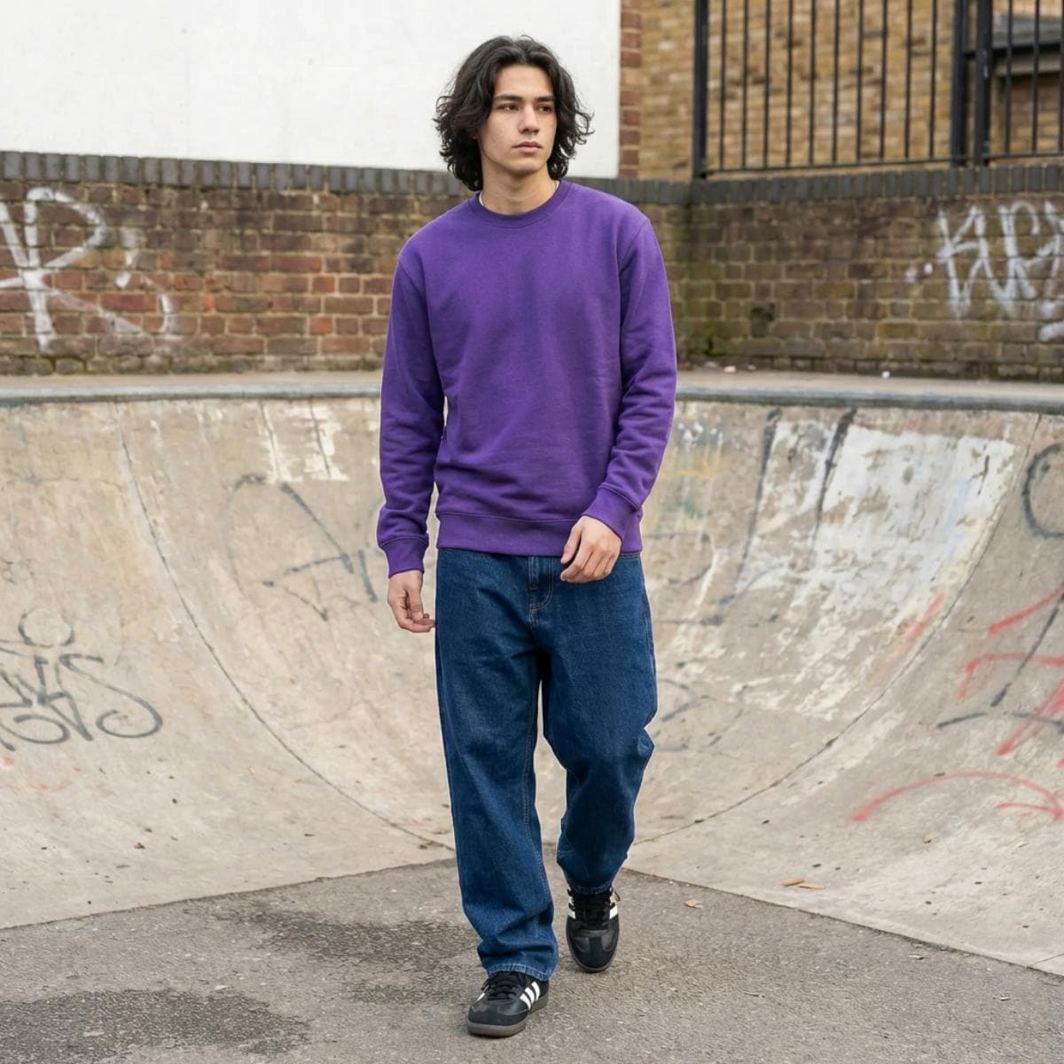 Felpa Ghettoblaster Basic crewneck viola - 6