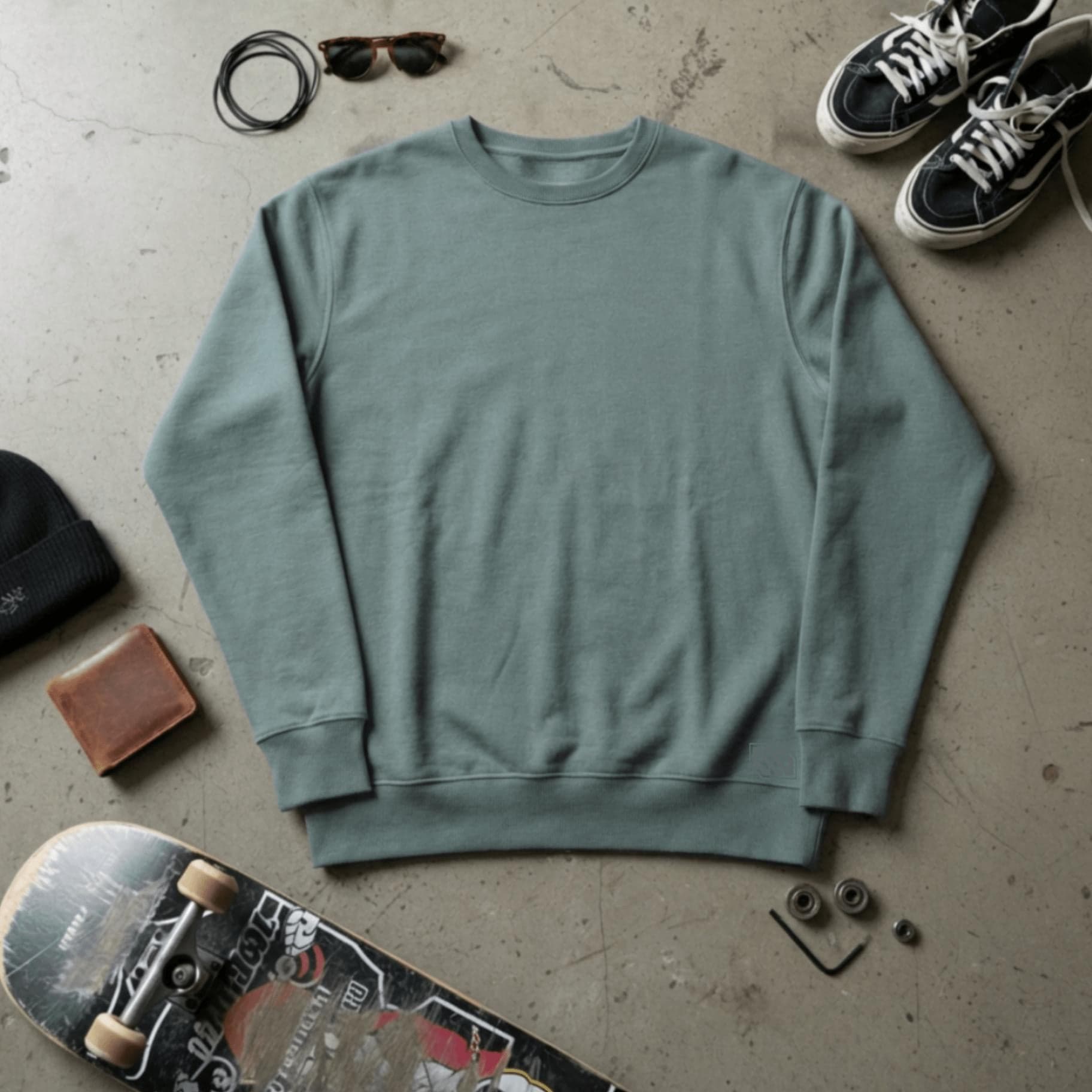 Felpa Ghettoblaster Basic crewneck verde salvia - 7
