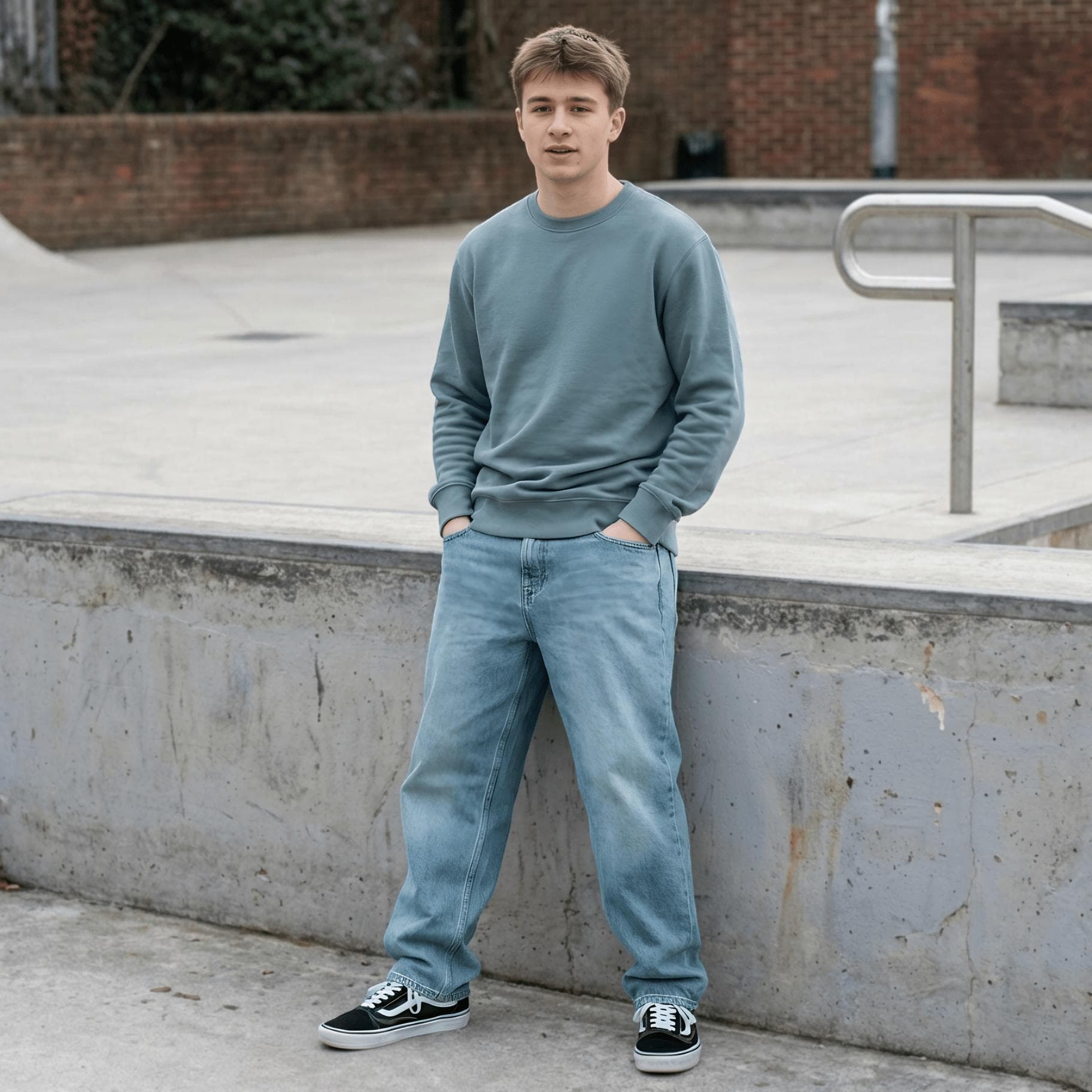 Felpa Ghettoblaster Basic crewneck verde salvia - 4