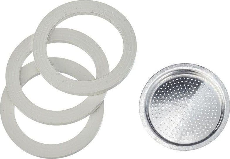 ALICIA DE LONGHI 4 TAZZE 3 GUARNIZIONI + 1 FILTRO  EMK4 -  NO ORIGINALE