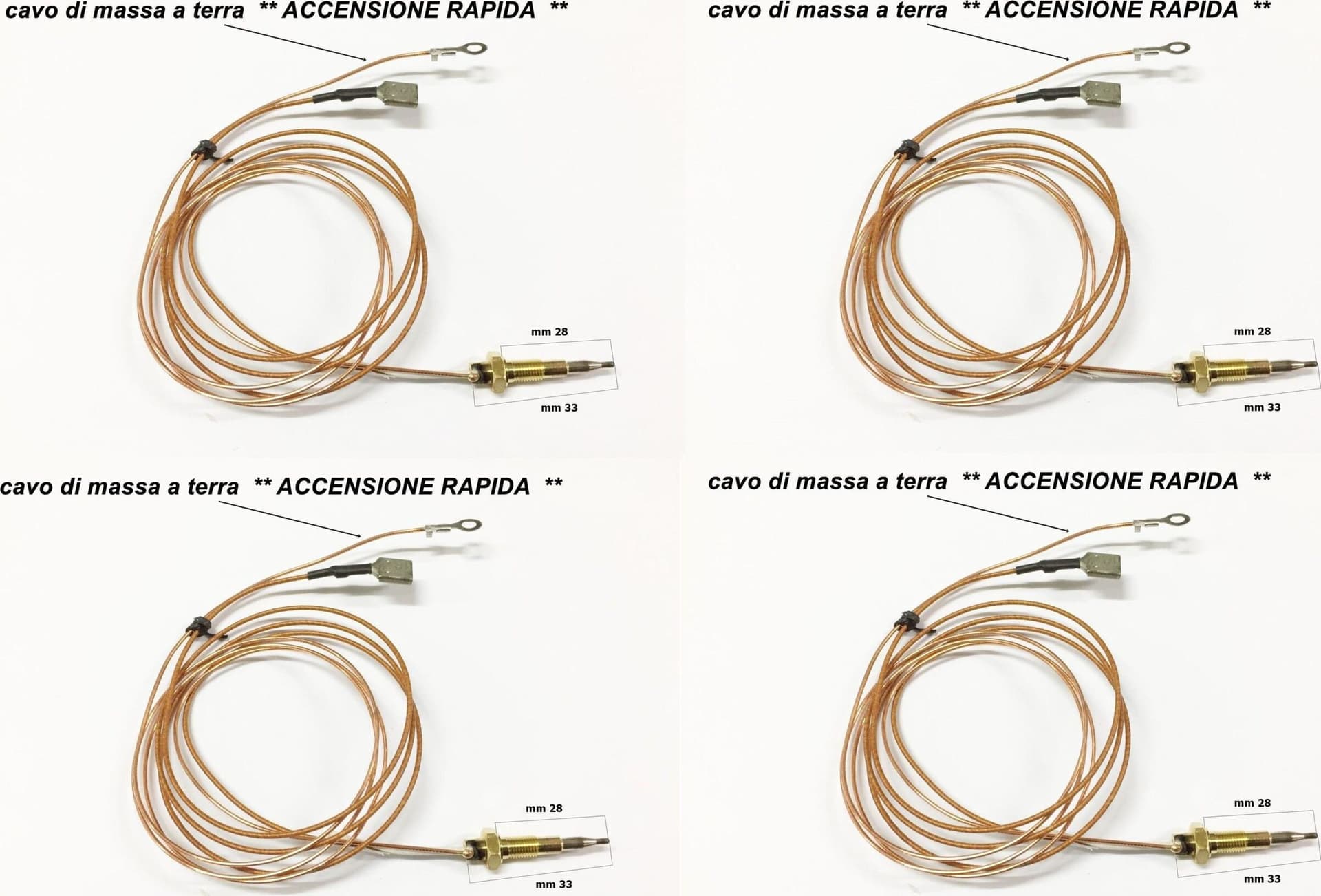 4 TERMOCOPPIE TERMOCOPPIA ACCENSIONE RAPIDA MM 33 ARISTON C00052986   TC 37 - 3