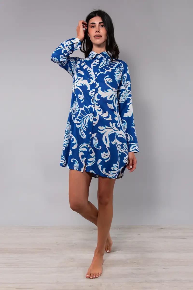 Camicia lunga fantasia Jasmine | VERDISSIMA Mare