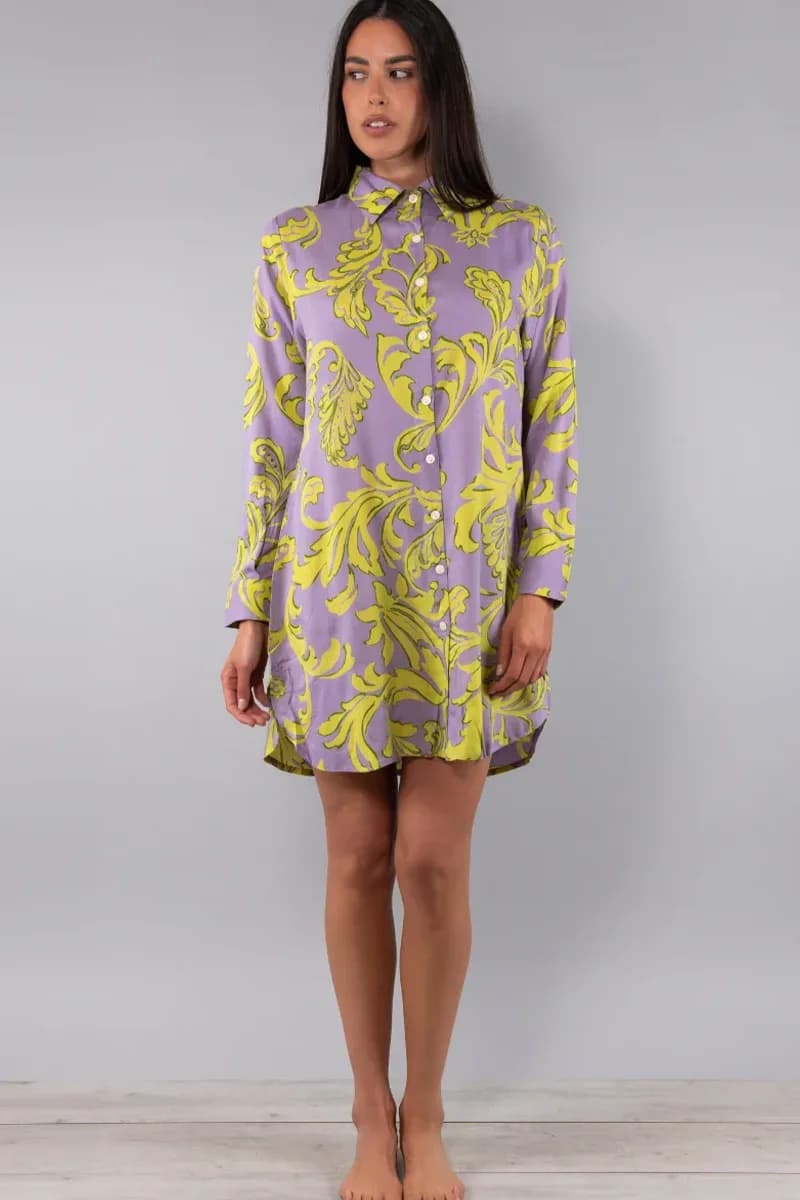 Camicia lunga fantasia Jasmine | VERDISSIMA Mare – Lilla