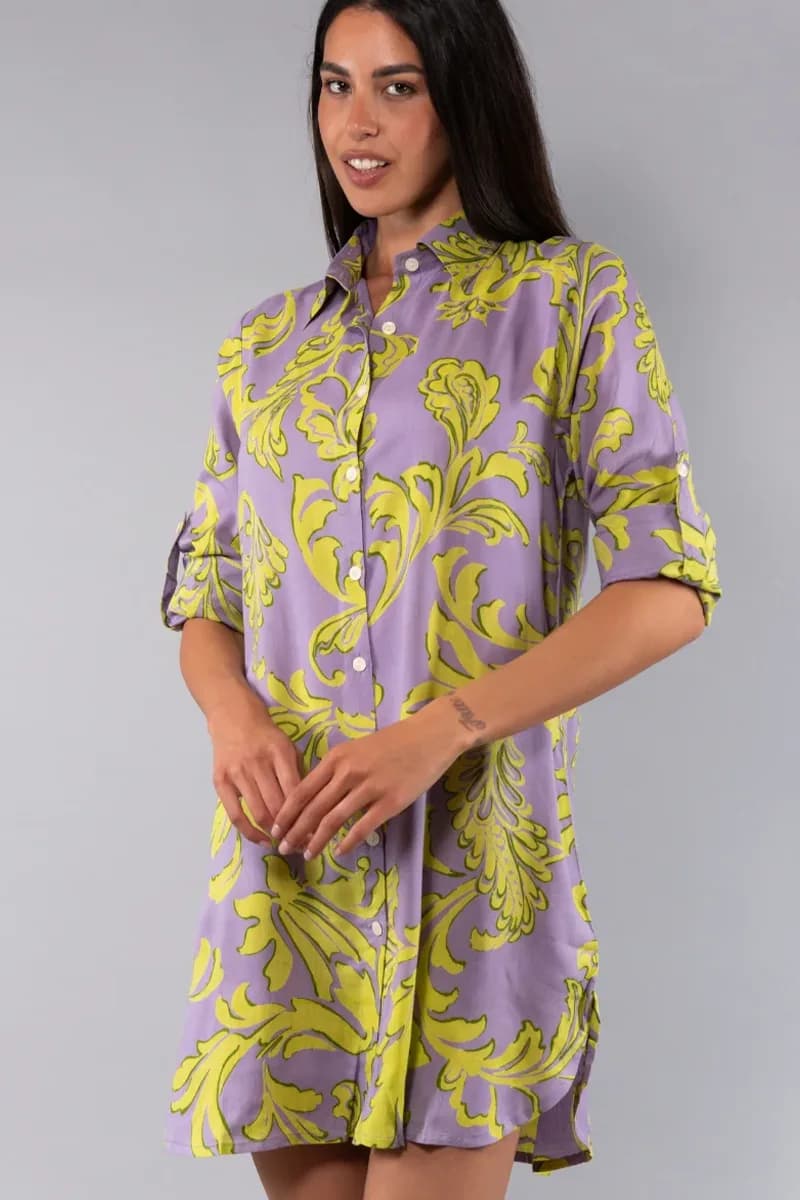 Camicia lunga fantasia Jasmine | VERDISSIMA Mare - 13