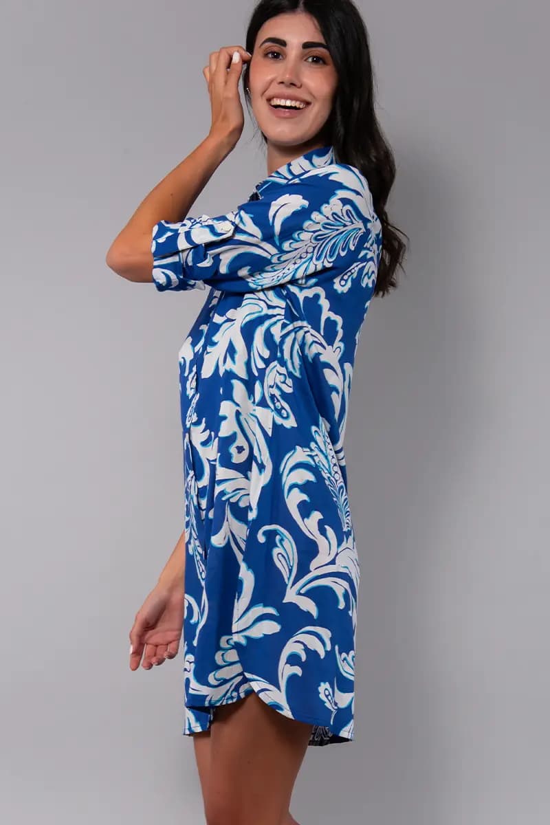 Camicia lunga fantasia Jasmine | VERDISSIMA Mare - 3