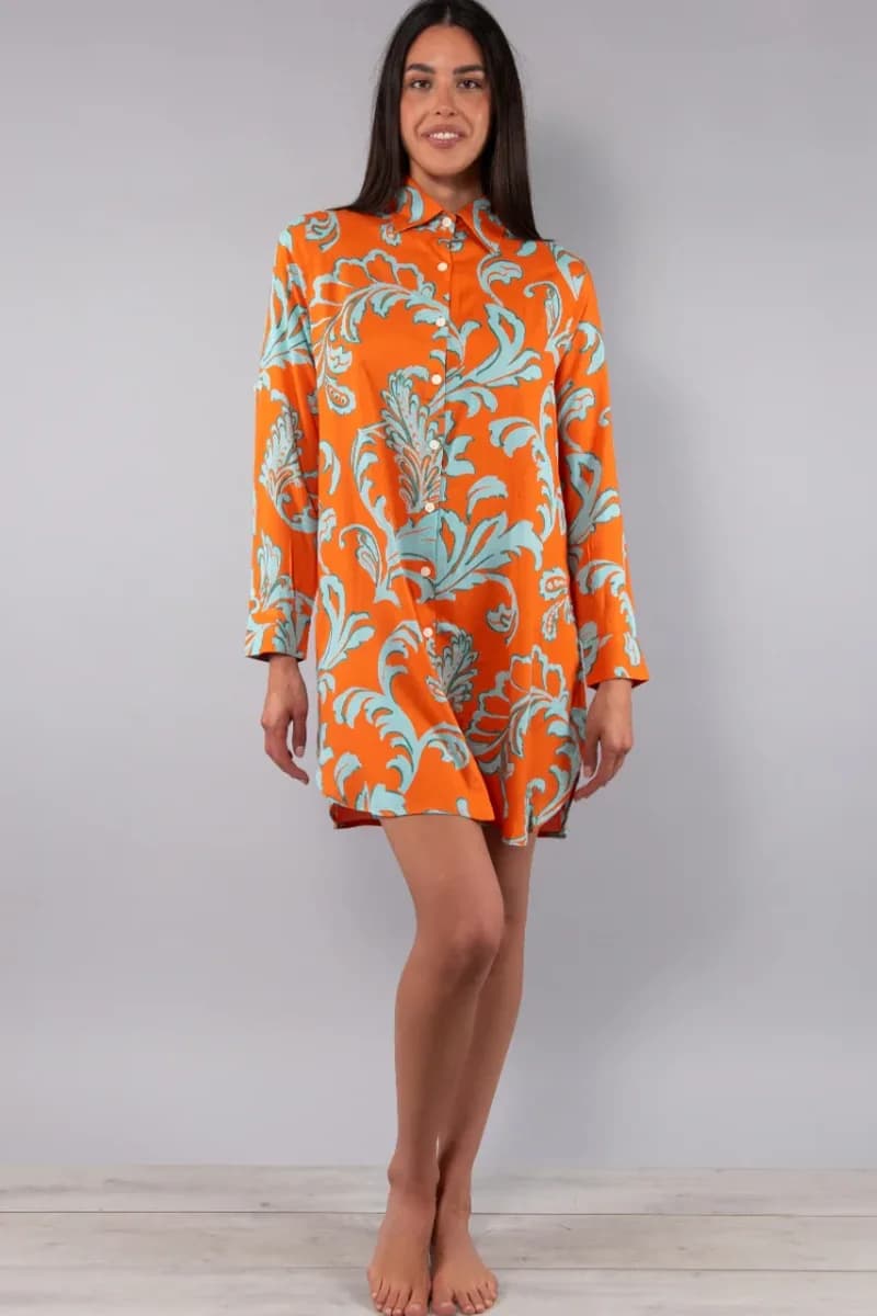 Camicia lunga fantasia Jasmine | VERDISSIMA Mare - 4