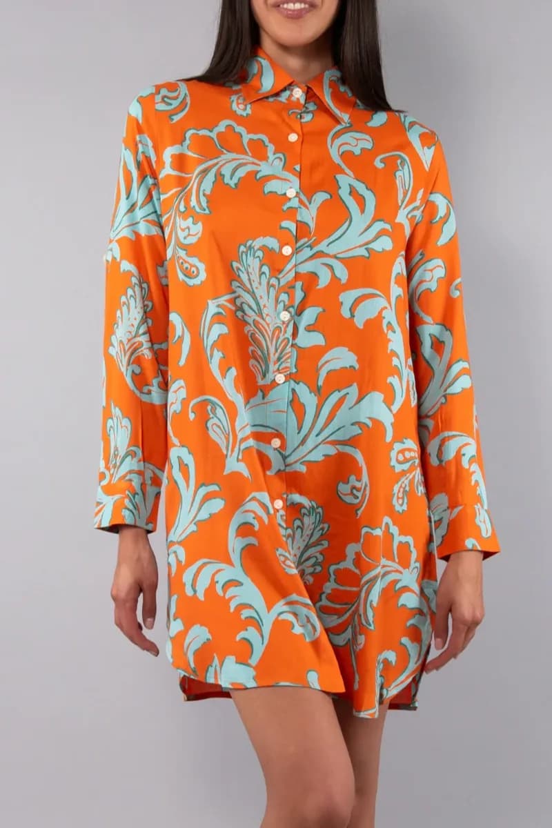 Camicia lunga fantasia Jasmine | VERDISSIMA Mare - 5