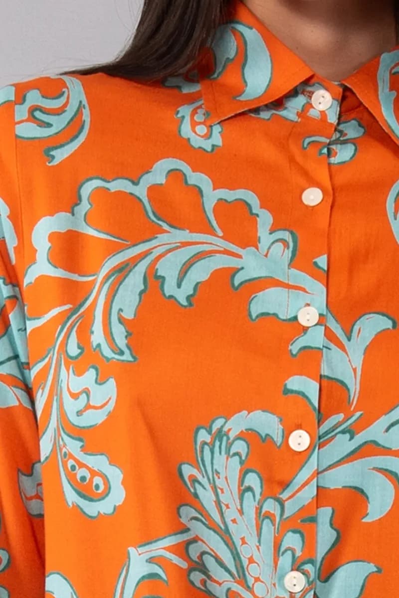 Camicia lunga fantasia Jasmine | VERDISSIMA Mare - 7