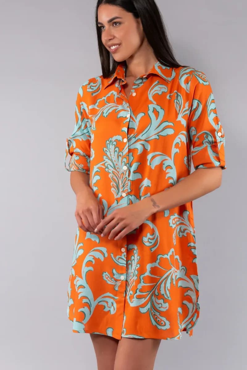 Camicia lunga fantasia Jasmine | VERDISSIMA Mare - 8