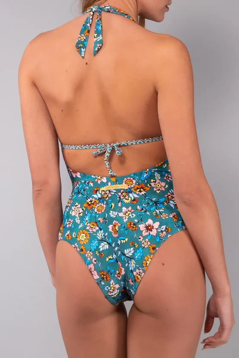 Costume intero con coppe estraibili Tahiti | VERDISSIMA Mare - 6