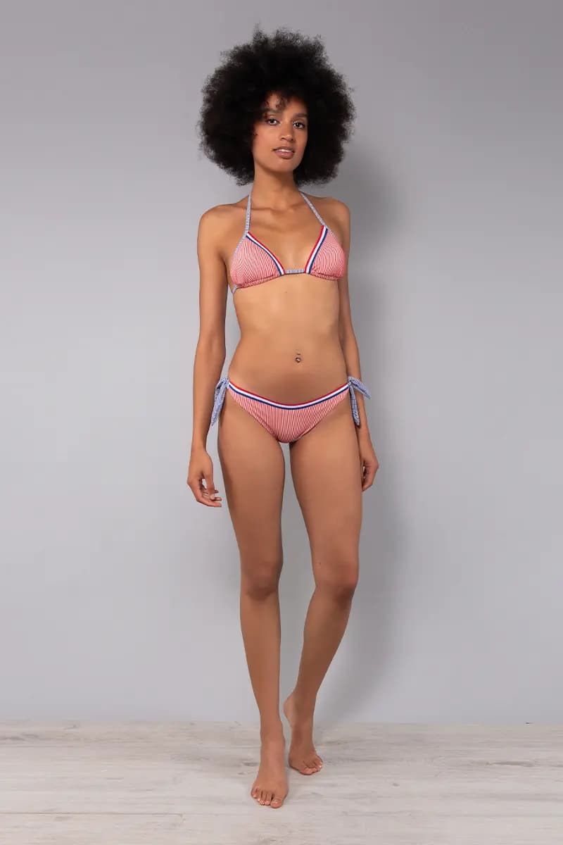 Bikini triangolo imbottito e slip annodato Tenerife | VERDISSIMA Mare - 1