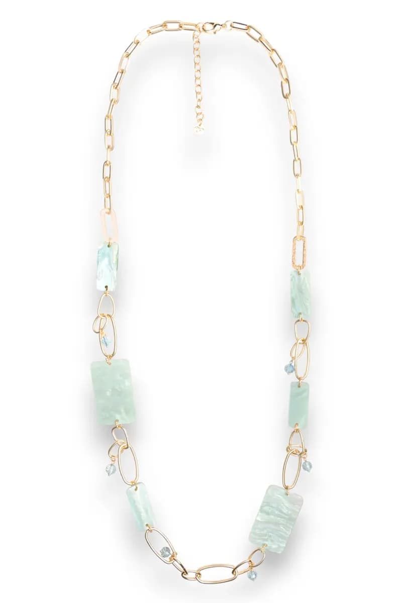 Collana lunga catena con pietre rettangolari | MYA ACCESSORIES - 3